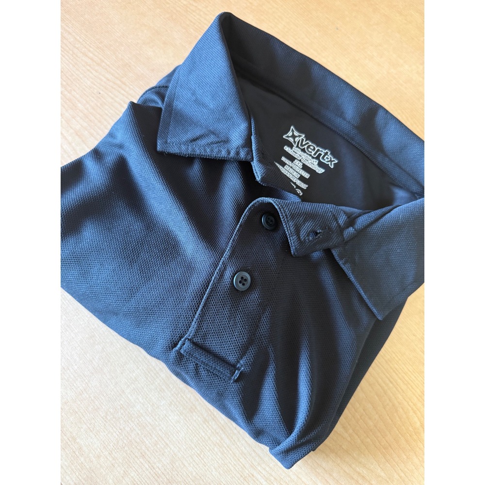 Vertx Mens Coldblack Tactical Long Sleeve Polo Shirt Black 2XL Performance Pique